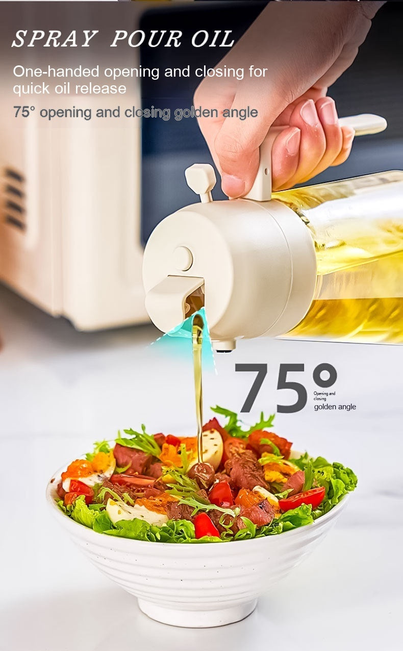 470ML Olive Oil Sprayer Dispenser For Cooking BBQ 2 In 1 Glass Oil Vinegar Soy Sauce Spray Kitchen Oil Bottle For Air Fryer - JuicyDealz
