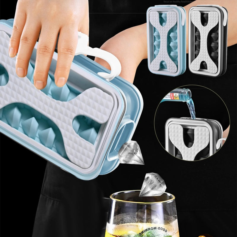 2in1 Portable Silicone Ice Ball Mold Ice Maker Water Bottle Ice Cube Mould Bottle Creative Ice Ball Diamond Curling Summer Kitchen Gadgets - JuicyDealz